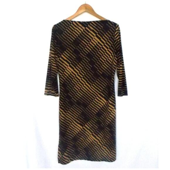 Vintage Giorgio Fiorliri Black  & Tan Abstract Print Dress Sz Large - Picture 2 of 7